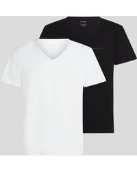 KARL LAGERFELD - Logo V-Neck T-Shirt – 2-Pack - Lyst