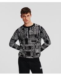 Karl Lagerfeld - Logo Print Knit Sweater - Lyst