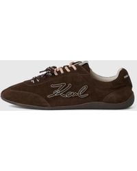 KARL LAGERFELD - Altia Suede Signature Sneakers - Lyst