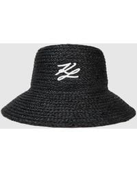 KARL LAGERFELD - Autograph Raffia Beach Bucket Hat - Lyst