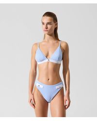 KARL LAGERFELD - Button Bikini Top, Multicoloured - Lyst