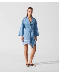 KARL LAGERFELD - K/Signature Beach Shirt Dress - Lyst