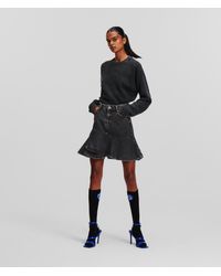 Karl Lagerfeld - Klj Ruffled Denim Mini Skirt - Lyst