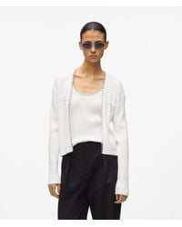 KARL LAGERFELD - Chain Detail Knit Cardigan - Lyst