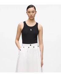 KARL LAGERFELD - Ikon Ribbed Tank Top - Lyst