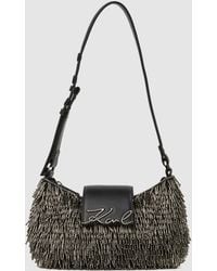 KARL LAGERFELD - K/Signature Beaded Moon Bag - Lyst