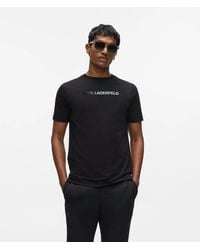 KARL LAGERFELD - Metal Badge Logo T-Shirt - Lyst