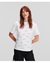 Karl Lagerfeld - Rhinestone Karl Signature T-shirt - Lyst