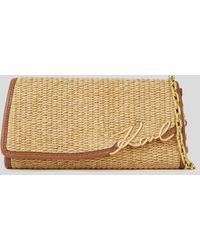 Karl Lagerfeld - K/signature Raffia Crossbody Wallet - Lyst