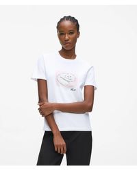KARL LAGERFELD - Illustrated Portrait T-Shirt - Lyst