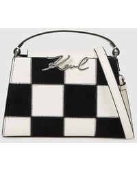KARL LAGERFELD - K/Signature Checkered Top Handle Bag, Multicoloured - Lyst