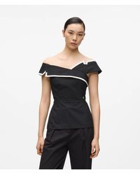 KARL LAGERFELD - Tailored Off-Shoulder Top - Lyst