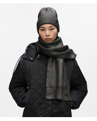 KARL LAGERFELD - Ikon Metalic Beanie And Scarf Gift Set - Lyst