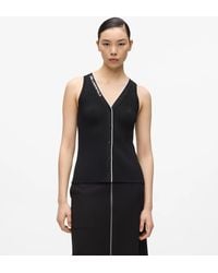 KARL LAGERFELD - Logo V-Neck Knit Top - Lyst