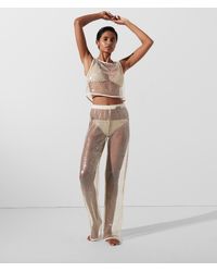 Karl Lagerfeld - Sequin Mesh Trousers - Lyst