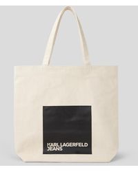 Karl Lagerfeld - Cabas En Toile Avec Empiècement À Logo Klj - Lyst