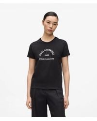 KARL LAGERFELD - Slim-Fit Rue St-Guillaume Glitter T-Shirt - Lyst