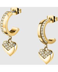 KARL LAGERFELD - Heart Hoop Earrings - Lyst