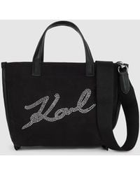 KARL LAGERFELD - K/Signature Mini Rhinestone Shopper - Lyst