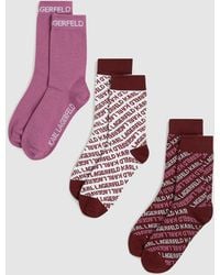 KARL LAGERFELD - All-Over Logo Socks – 3-Pack, Multicoloured - Lyst