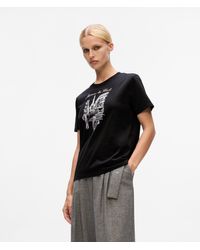 Karl Lagerfeld - T-Shirt Mit Paris-Skizze - Lyst