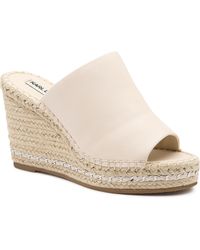 karl lagerfeld paris carin leather espadrille wedge sandals