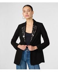Karl Lagerfeld - | Women's Longline Blazer With Pins Jacket | Black - Lyst