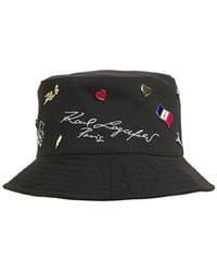 Karl Lagerfeld - | Women's Cate Pins Bucket Hat | Black - Lyst