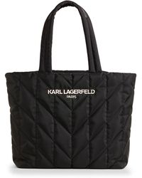Karl Lagerfeld - | Women's Voyage Quilted Tote Bag | Black/gunmetal - Lyst