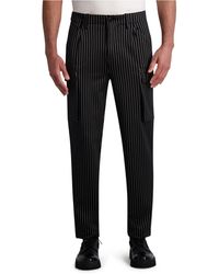 Karl Lagerfeld - | Men's Striped Cargo Pants | Black | Rayon/nylon - Lyst