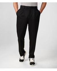 Karl Lagerfeld - | Men's Side Buckle Pleated Pants | Black | Rayon/nylon - Lyst