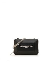 Karl Lagerfeld - | Women's Georgette Puffy Crossbody Bag | Black/silver - Lyst
