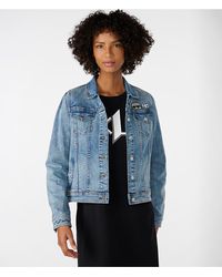 Karl Lagerfeld - | Women's Peking Karl Patch Denim Jacket | Bluestar | Cotton/spandex | Size 2xs - Lyst