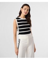 Karl Lagerfeld - | Women's Striped Pullover Sweater Vest | Black/soft White | Size Small - Lyst