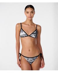 Karl Lagerfeld - | Women's Brigitte Triangle Bikini Top | Black/soft White | Polyester/spandex | Size Xs - Lyst