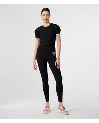 Karl Lagerfeld - | Women's Karl Head Sequin Legging | Black | Cotton/spandex | Size 2xs - Lyst