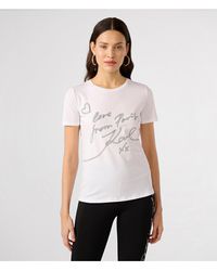Karl Lagerfeld - | Women's Love From Paris Logo T-shirt | White | Cotton/spandex | Size 2xs - Lyst