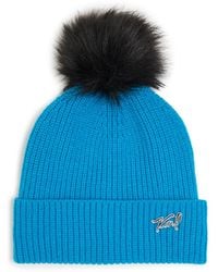 Karl Lagerfeld - | Women's Ribbed Karl Hat | Teal Blue | Polyester/spandex - Lyst