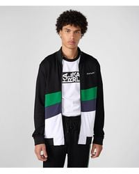 Karl Lagerfeld - | Men's Color Block Track Jacket | Black | Polyester/spandex | Size Medium - Lyst