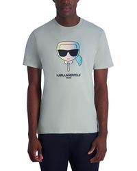 Karl Lagerfeld - | Men's Ombre Karl Character T-shirt | Mint Green | Size Xs - Lyst