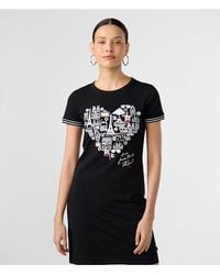 Karl Lagerfeld - | Women's Whimsy Heart T-shirt Dress | Black | Cotton/spandex | Size Large - Lyst
