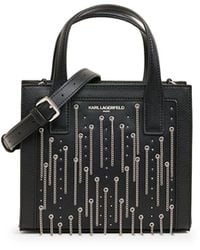 Karl Lagerfeld - | Women's Nouveau Grommet Chain Small Tote Bag | Black/silver - Lyst