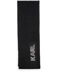 Karl Lagerfeld - | Women's Studded Karl Scarf | Black - Lyst