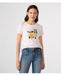 Karl Lagerfeld - | Women's Karl And Choupette Moped T-shirt | White | Cotton/spandex | Size 2xs - Lyst