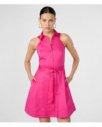 Karl Lagerfeld - | Women's Sl Poplin Shirt Dress | Fuchsia Pink - Lyst