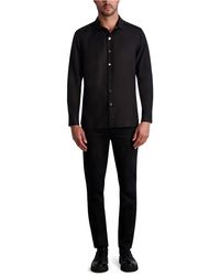 Karl Lagerfeld - | Men's Studded Snap-up Shirt | Black | Size Medium - Lyst