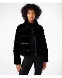 Karl Lagerfeld - | Women's Faux Mink Cozy Jacket | Black | Polyester | Size Medium - Lyst