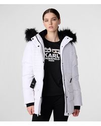 Karl Lagerfeld Paris Women's Aprés Ski Chevron Puffer Jacket