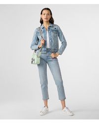Karl Lagerfeld - | Women's Whimsy Pins Straight Leg Jean | Ice Blue | Cotton/spandex - Lyst