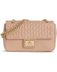 Karl Lagerfeld Leather Agyness Quilted Shoulder Bag in White - Lyst